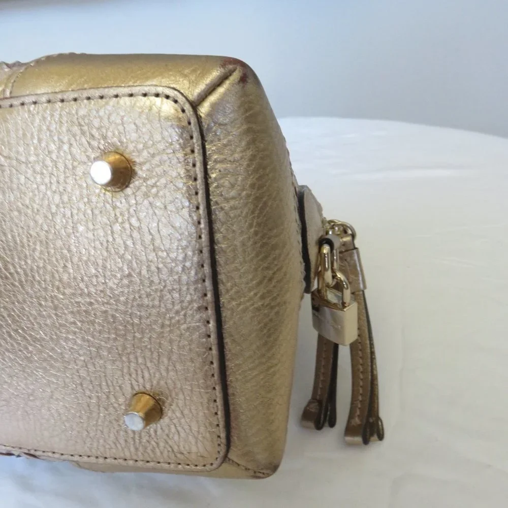 Haymarket Thornley PVC Gold leather satchel ( price reduced )